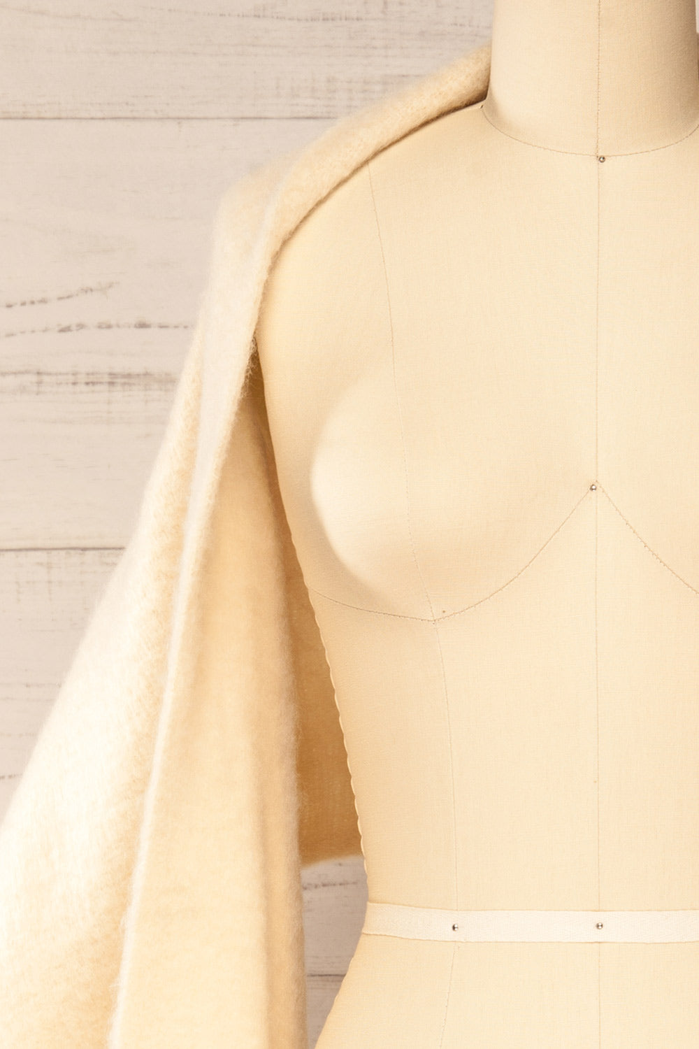 Newnham Ivory Oversized Soft Knit Scarf | La petite garçonne  shawl close-up