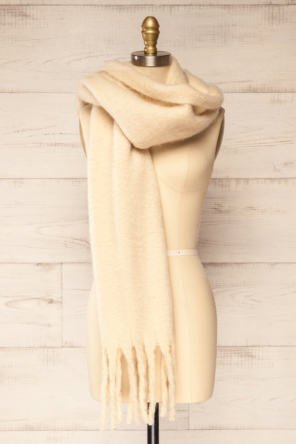 Newnham Ivory Oversized Soft Knit Scarf | La petite garçonne  side view 