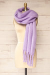 Newnham Lavender Oversized Soft Knit Scarf | La petite garçonne side view