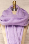 Newnham Lavender Oversized Soft Knit Scarf | La petite garçonne middle close-up