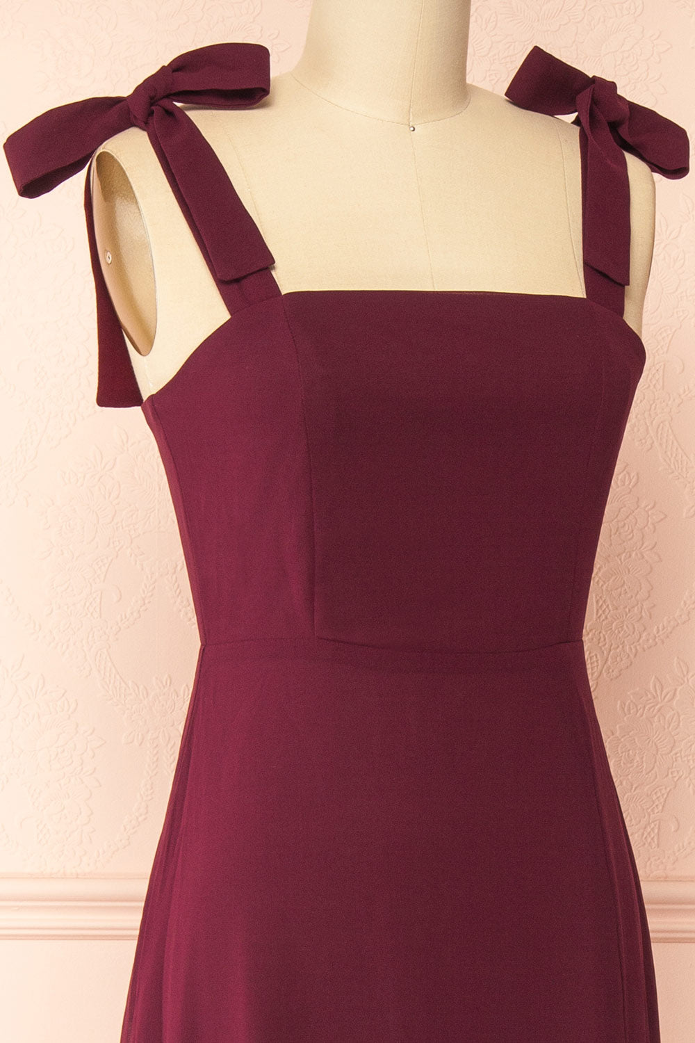Neytiri Burgundy Exclusive 1861 A-Line Dress | Boutique 1861 side view