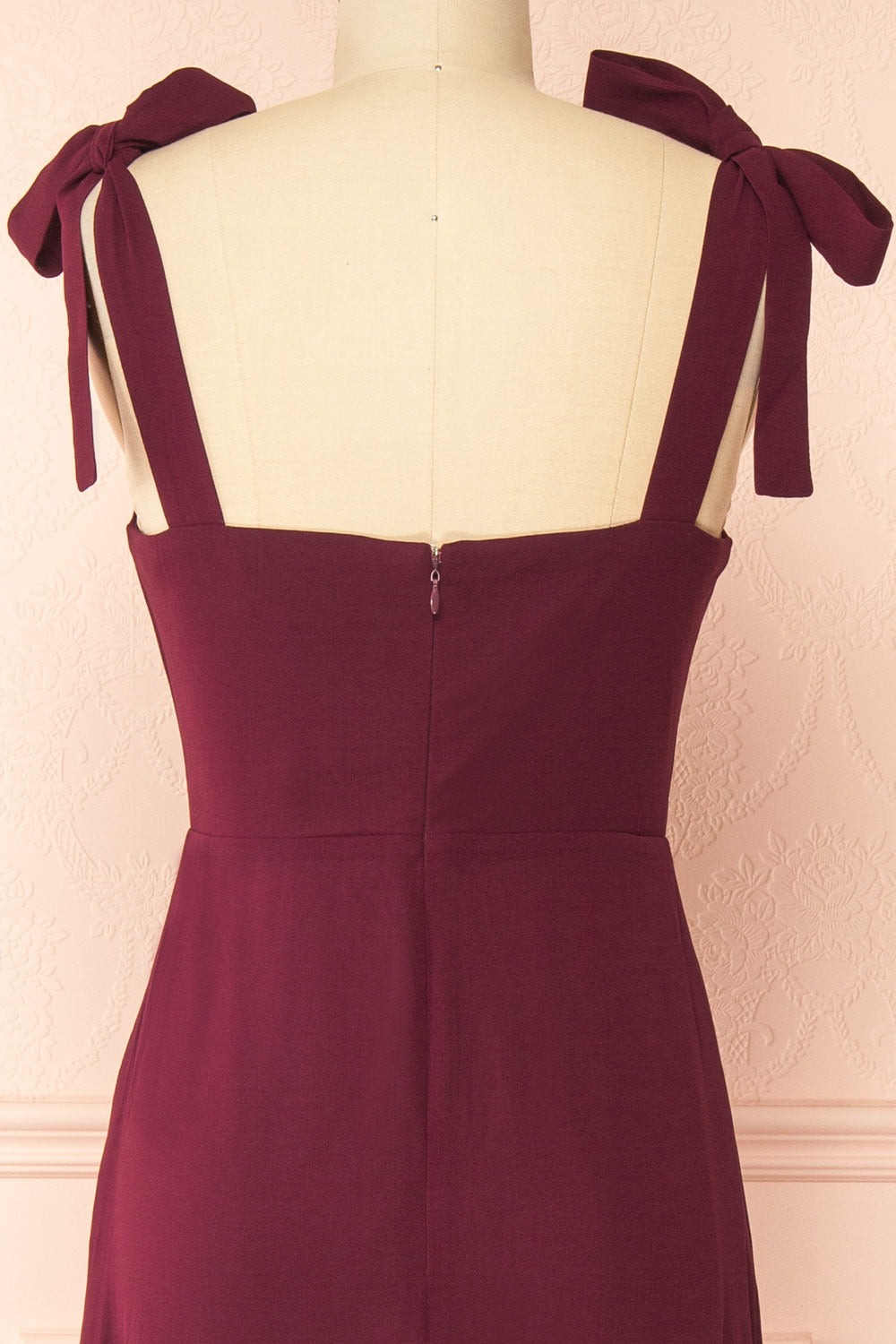 Neytiri Burgundy Exclusive 1861 A-Line Dress | Boutique 1861 back view