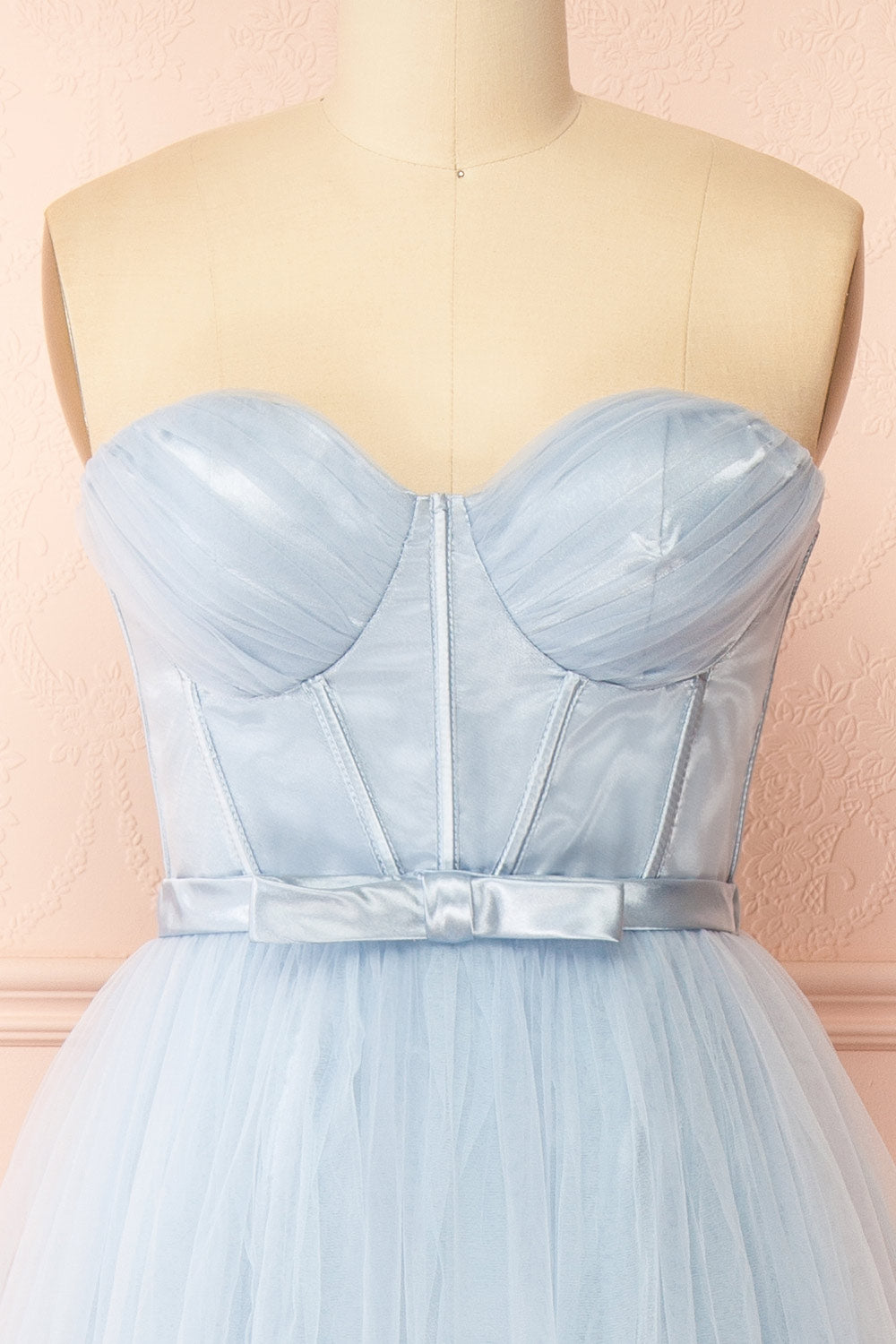 Nicola Blue | Strapless Corset Maxi Dress