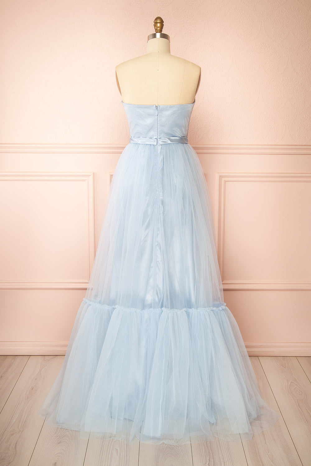 Nicola Blue | Strapless Corset Maxi Dress