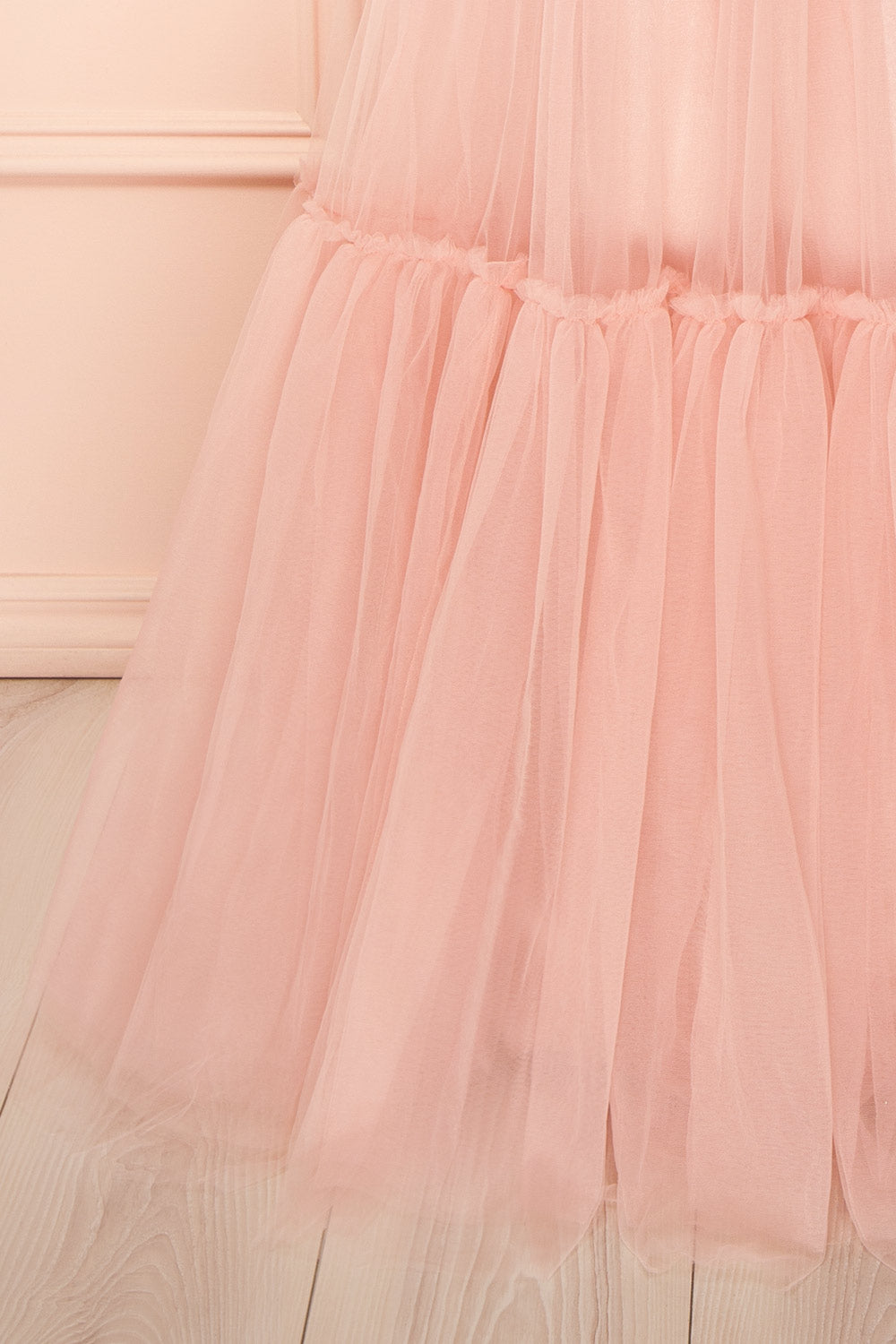 Nicola Rose Pâle | Robe Maxi Corset Sans Bretelles