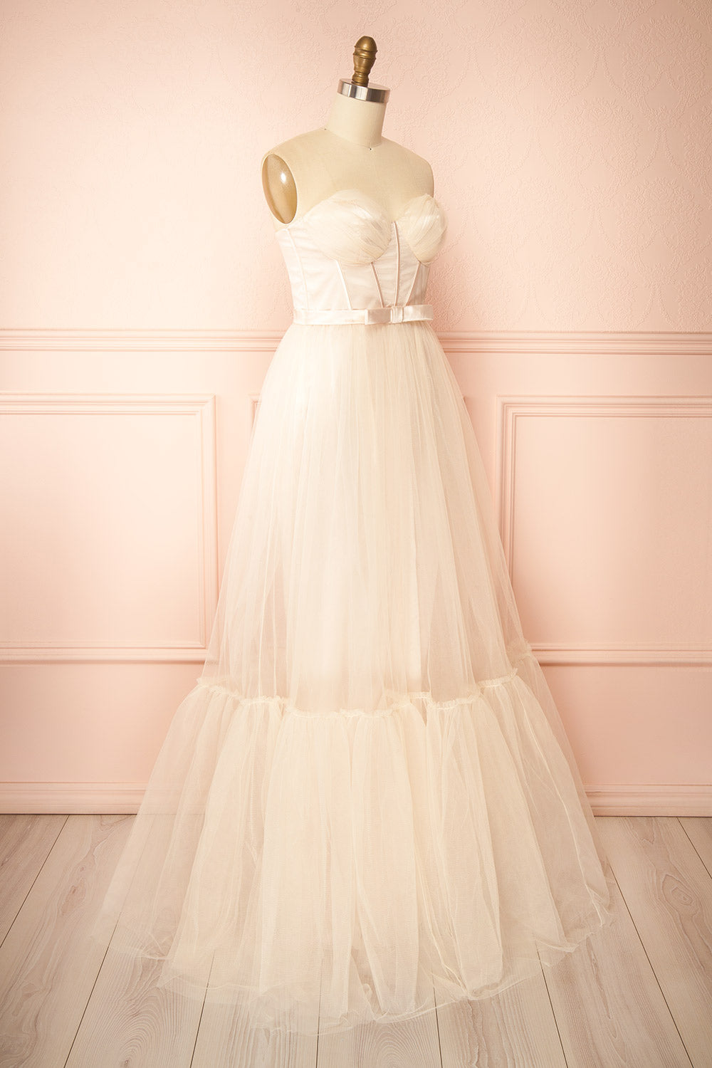 Nicola Champagne | Robe Maxi Corset Sans Bretelles