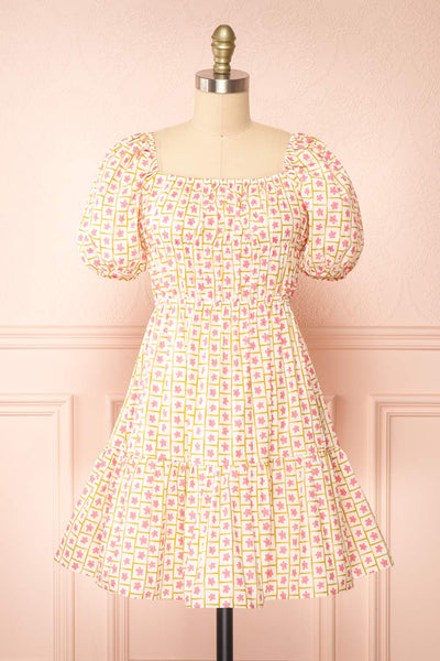 Nimue Floral A-Line Short Dress | Boutique 1861 front view