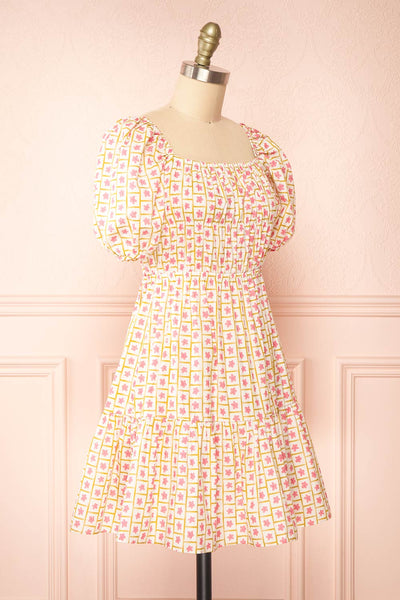 Nimue Floral A-Line Short Dress | Boutique 1861 side view