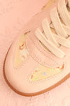 Noelle Floral Sneakers w/ Pink Suede Accents | Boutique 1861 flat close-up