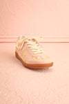 Noelle Floral Sneakers w/ Pink Suede Accents | Boutique 1861 front view