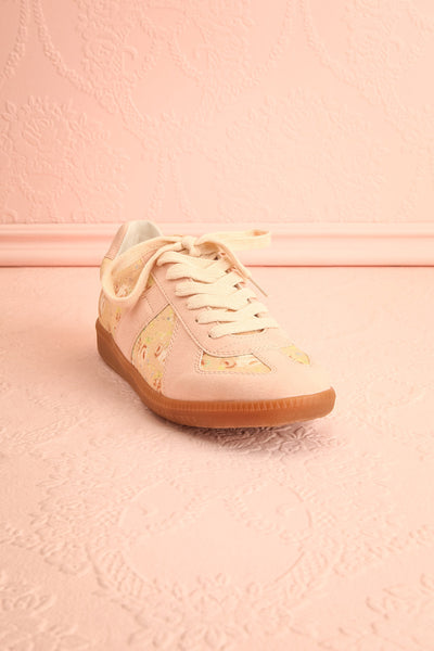 Noelle Floral Sneakers w/ Pink Suede Accents | Boutique 1861 front view