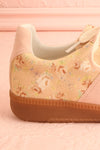 Noelle Floral Sneakers w/ Pink Suede Accents | Boutique 1861 side back close-up