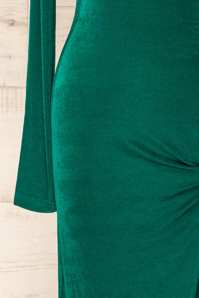 Nogent Green Long-Sleeved Dress w/ Slit | La petite garçonne sleeve