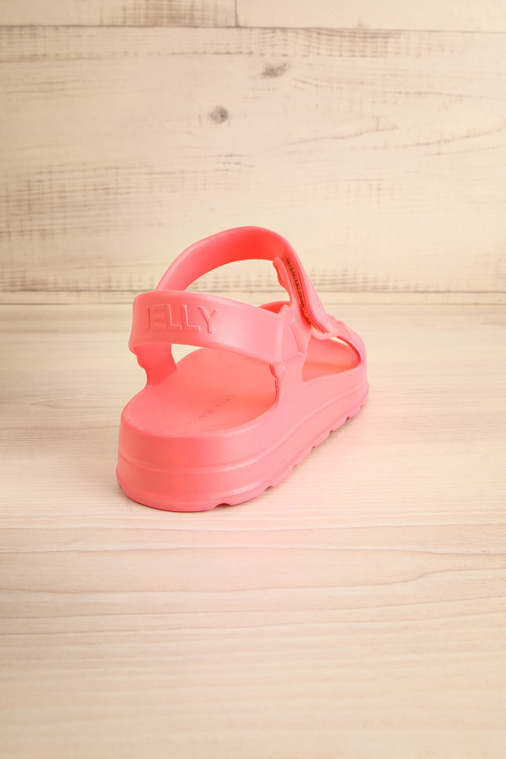 Nollah Pink Sandals w/ Velcro Closure | La petite garçonne back view