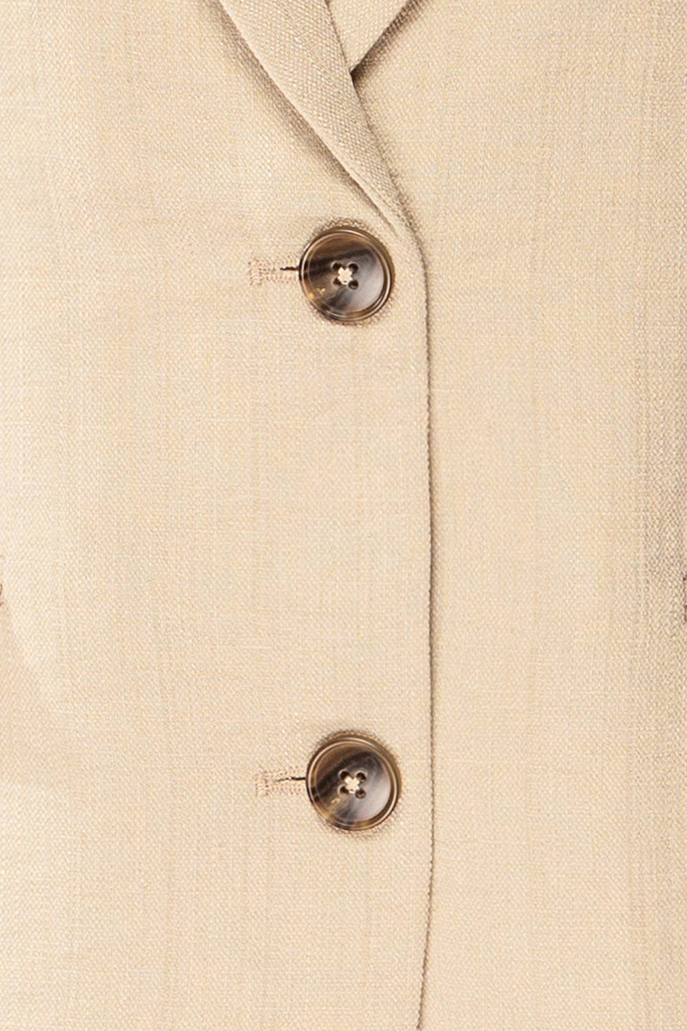 Norak Textured Beige Blazer | La petite garçonne fabric 