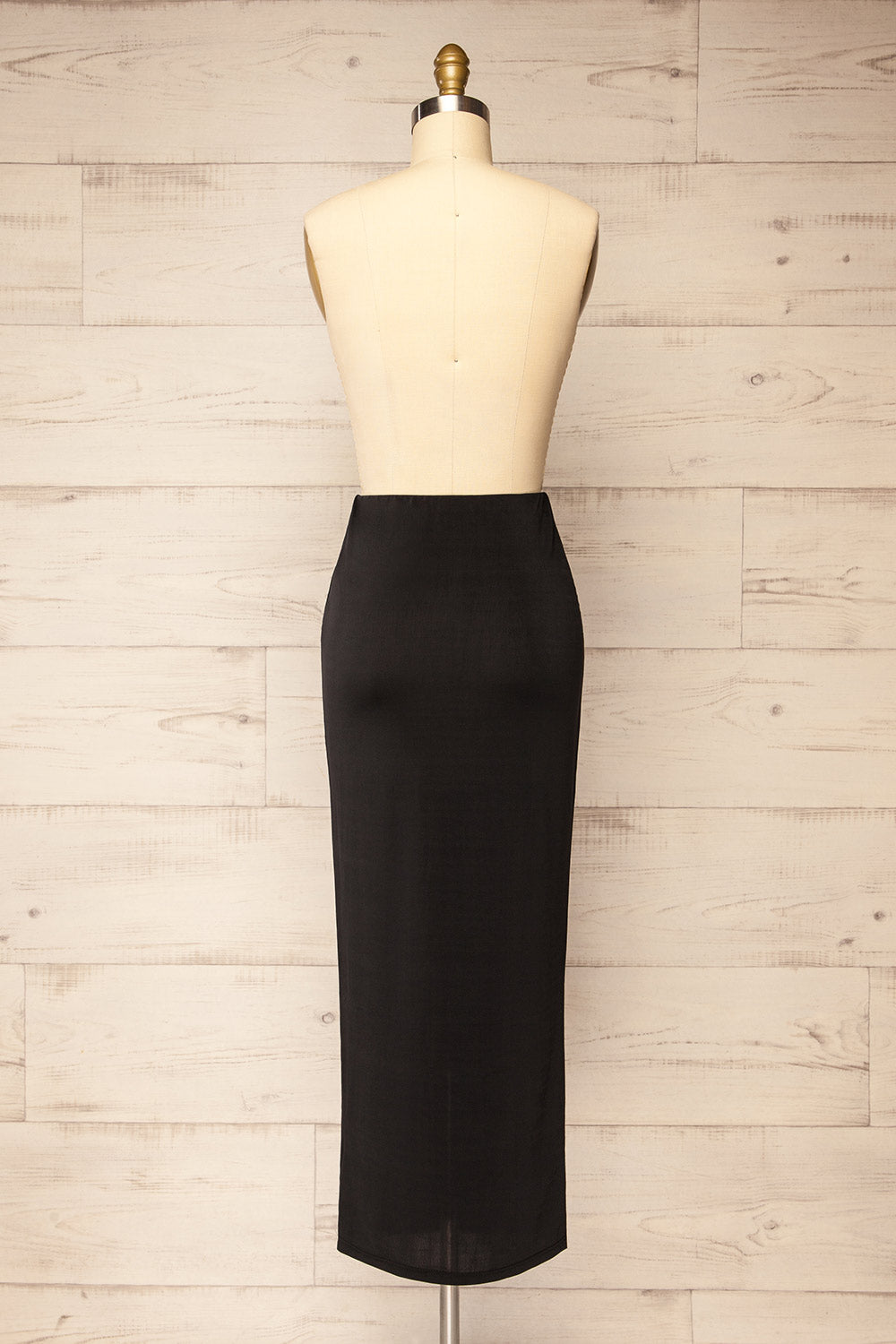 Norfolk Long Black Fitted Skirt | La petite garçonne back view