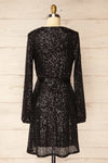 Northampton Long Sleeved Short Black Sequin Dress | La petite garçonne back view