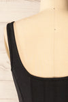 Noumea Black Lace-Up Corset Top | La petite garçonne back close-up