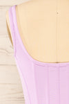 Noumea Lavender Lace-Up Corset Top | La petite garçonne back close-up