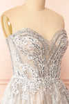 Novalie Strapless Glitter Midi Dress | Boutique 1861  side close-up