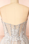 Novalie Strapless Glitter Midi Dress | Boutique 1861  back close-up