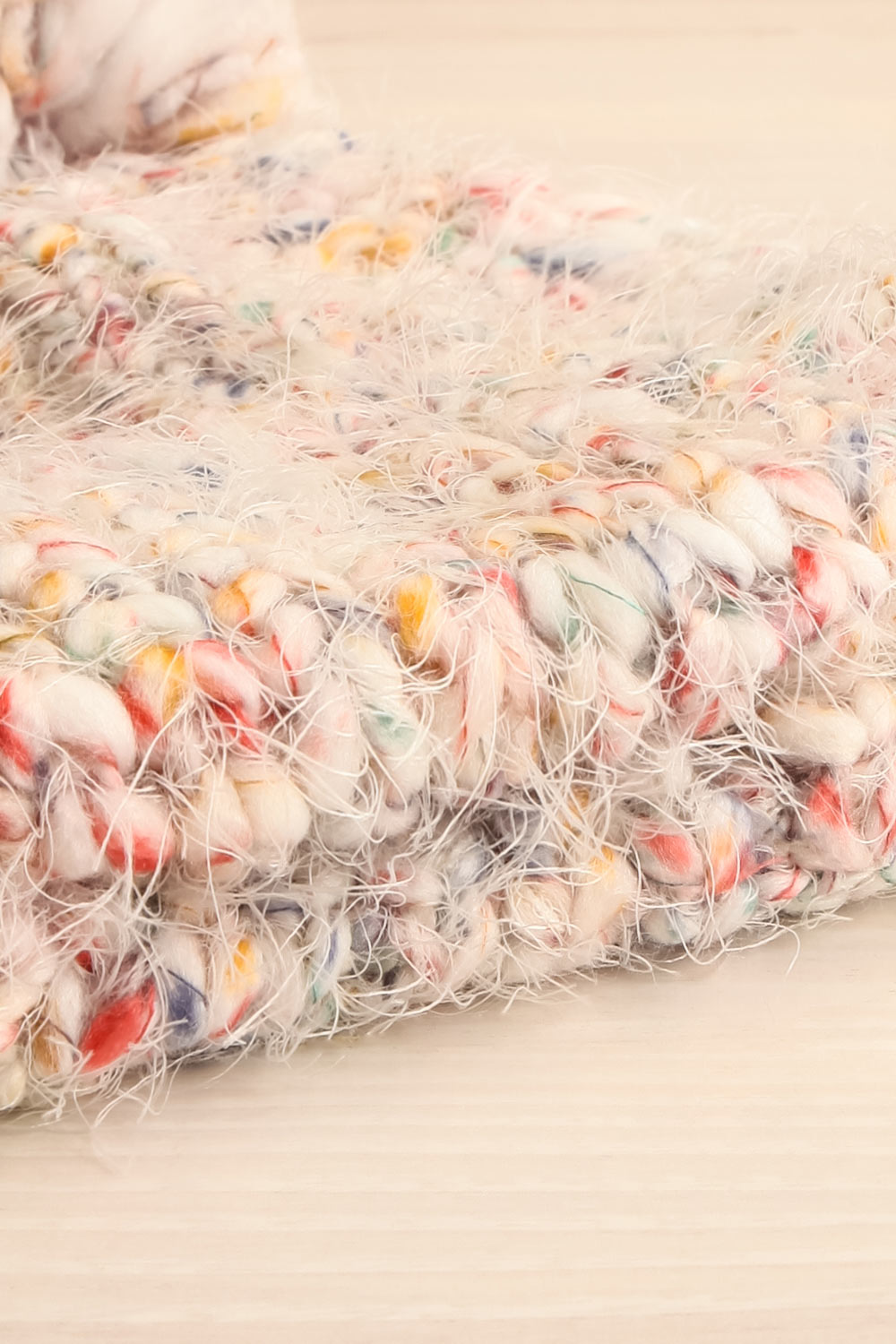 Nukus Colourful Knit Beanie w/ Pompom | La petite garçonne flat close-up