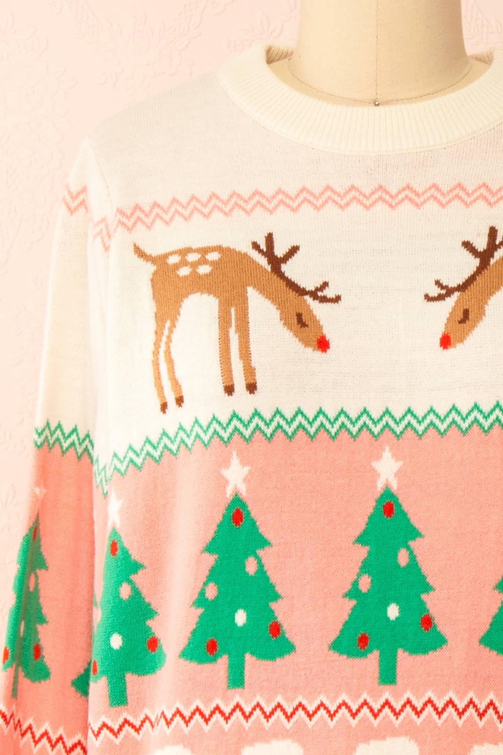 Nwel Pink Oversized Christmas Sweater | Boutique 1861 front