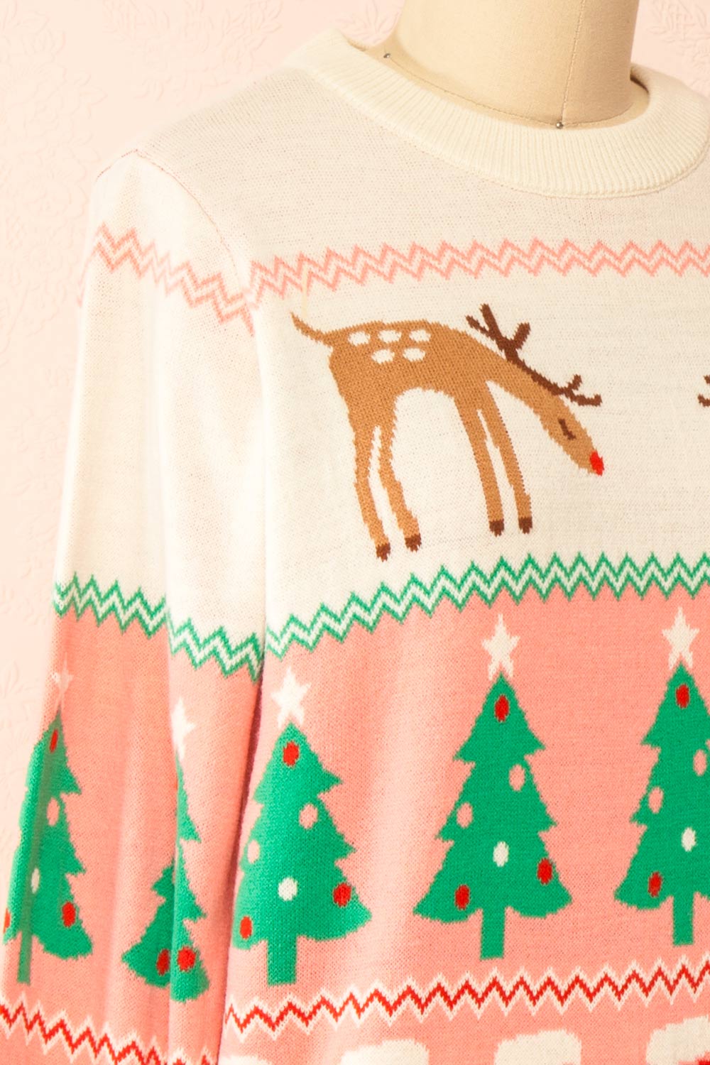 Nwel Pink Oversized Christmas Sweater | Boutique 1861 side