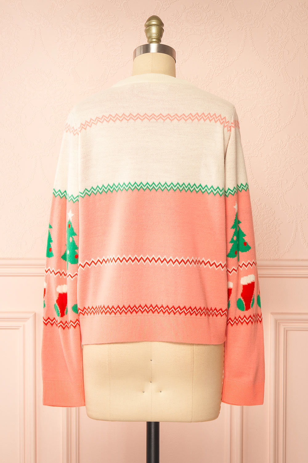 Nwel Pink Oversized Christmas Sweater | Boutique 1861 back view