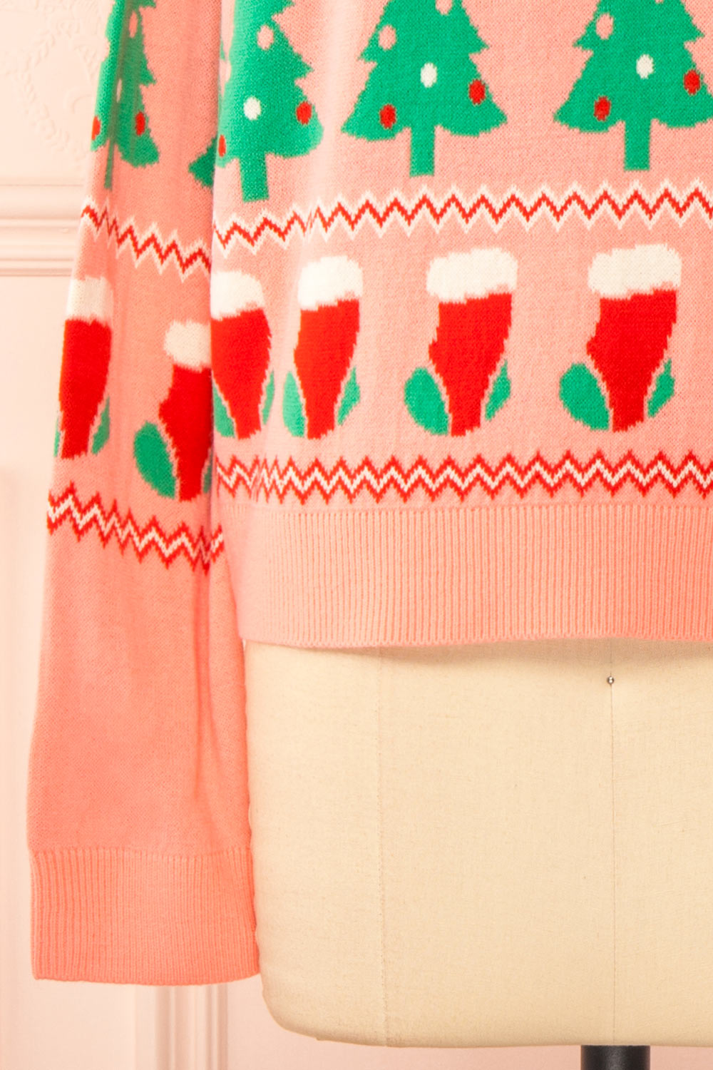 Nwel Pink Oversized Christmas Sweater | Boutique 1861 bottom