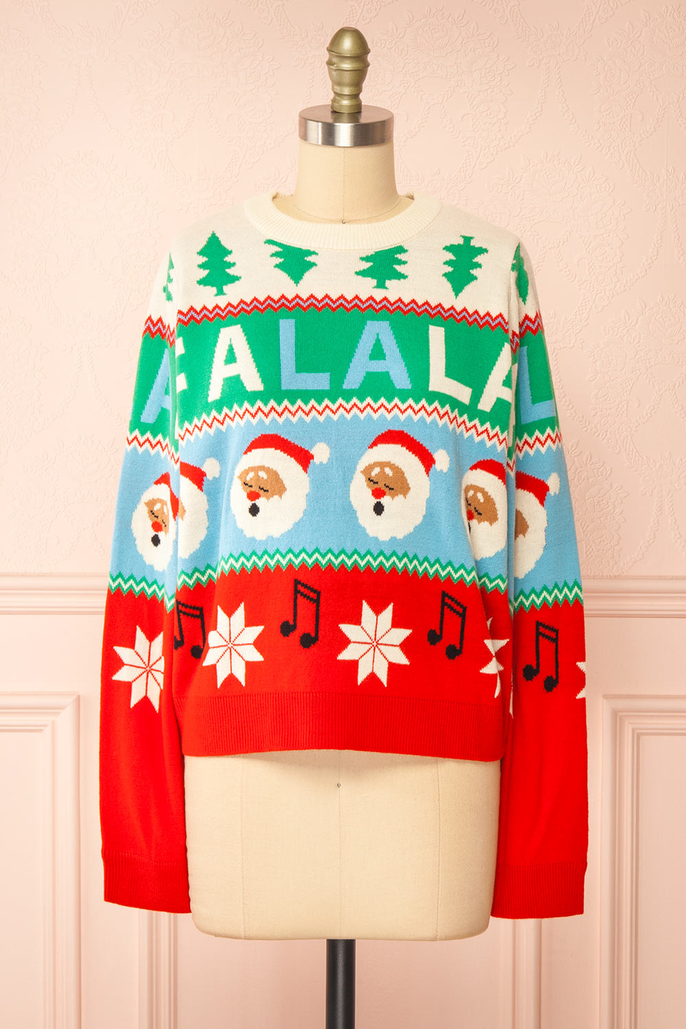 Nwel Red Oversized Christmas Sweater | Boutique 1861 front view