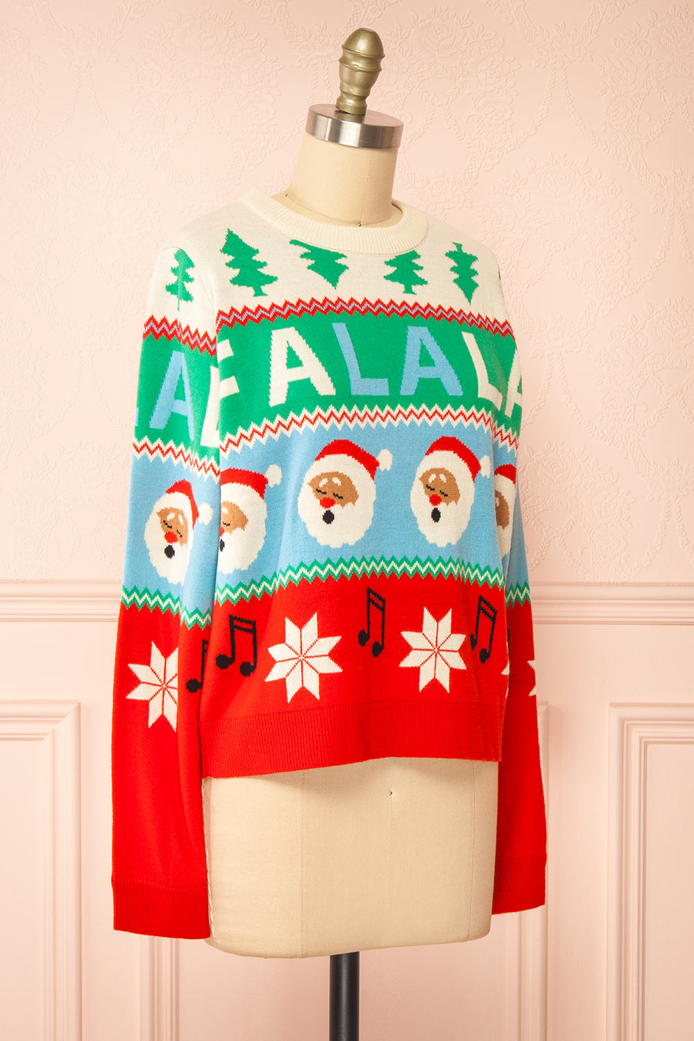 Nwel Red Oversized Christmas Sweater | Boutique 1861 side view