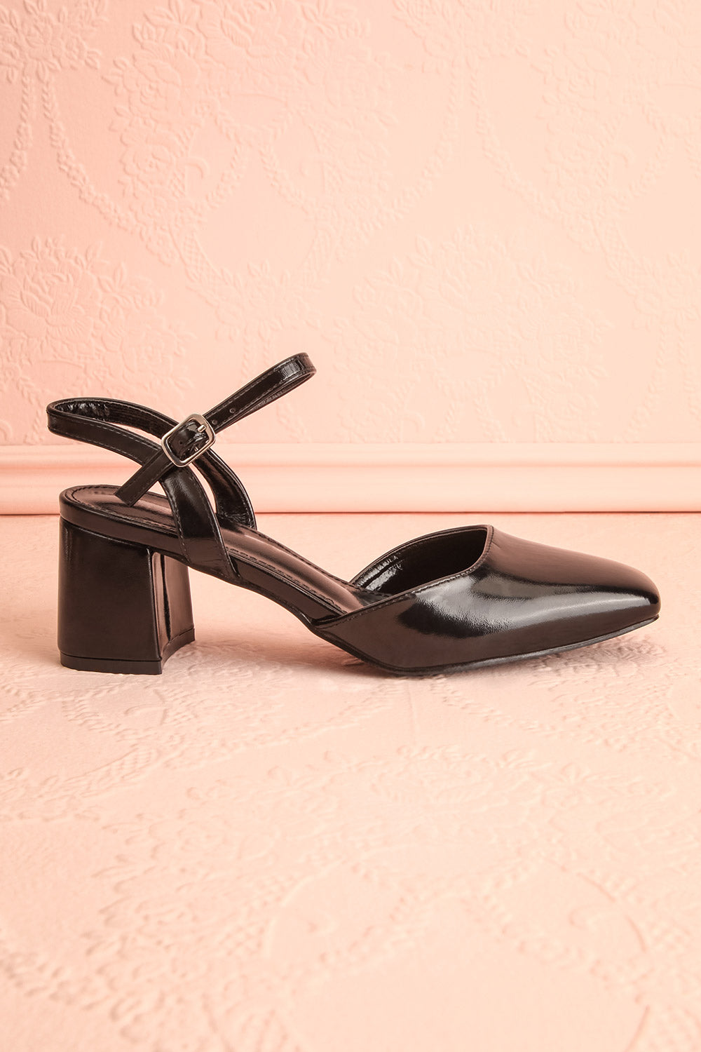 Nycole Black High-Heels w/ Ankle Strap | Boutique 1861 side view