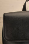 Nyhla Black Vegan Leather Backpack | La petite garçonne front close-up