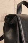 Nyhla Black Vegan Leather Backpack | La petite garçonne side close-up