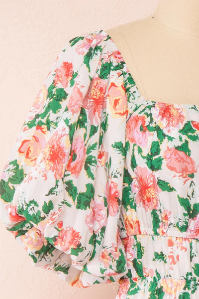 Nyla Short Floral Dress w/ Pockets | Boutique 1861 side close-up