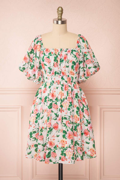 Nyla Short Floral Dress w/ Pockets | Boutique 1861 front view
