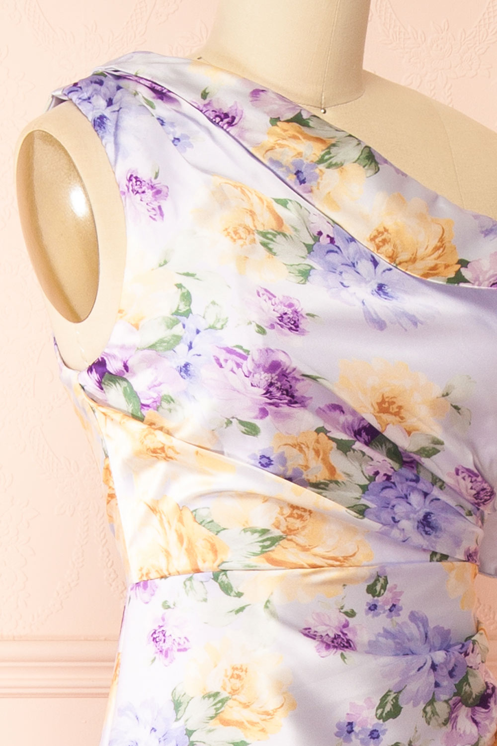Nymara One-Shoulder Lilac Dress with Slit | Boutique 1861 side