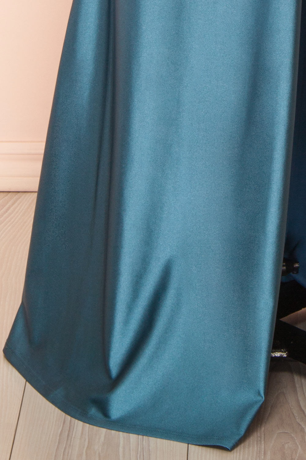 Nyra Blue Grey Mermaid Dress w/ Wrapped Bodice | Boutique 1861 bottom