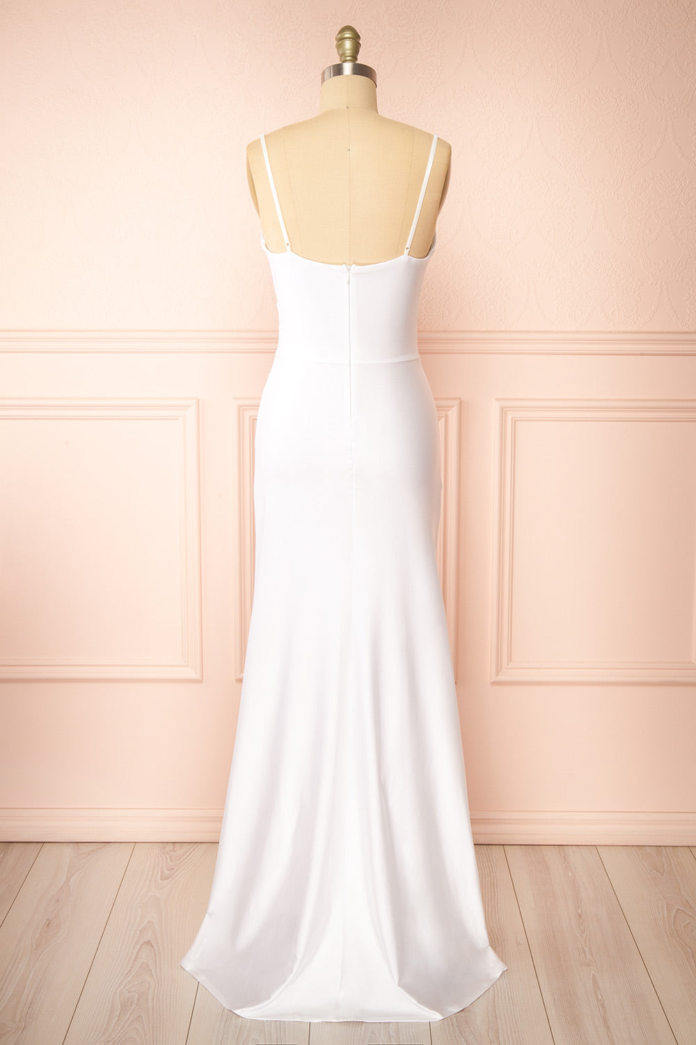 Nyra White Bridal Mermaid Dress w/ Wrapped Bodice | Boudoir 1861 back view