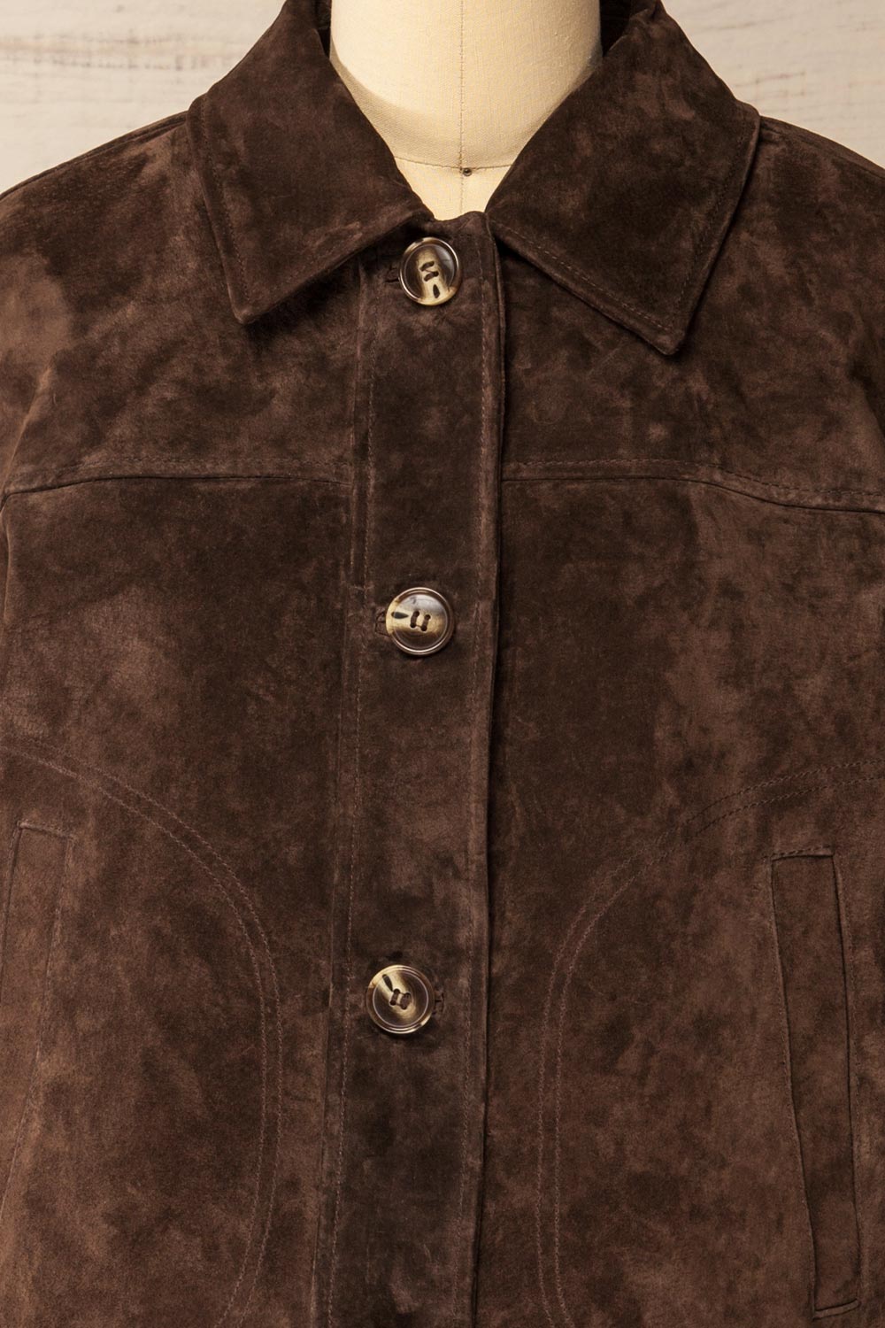 Oban Short Brown Suede Jacket | La petite garçonne front