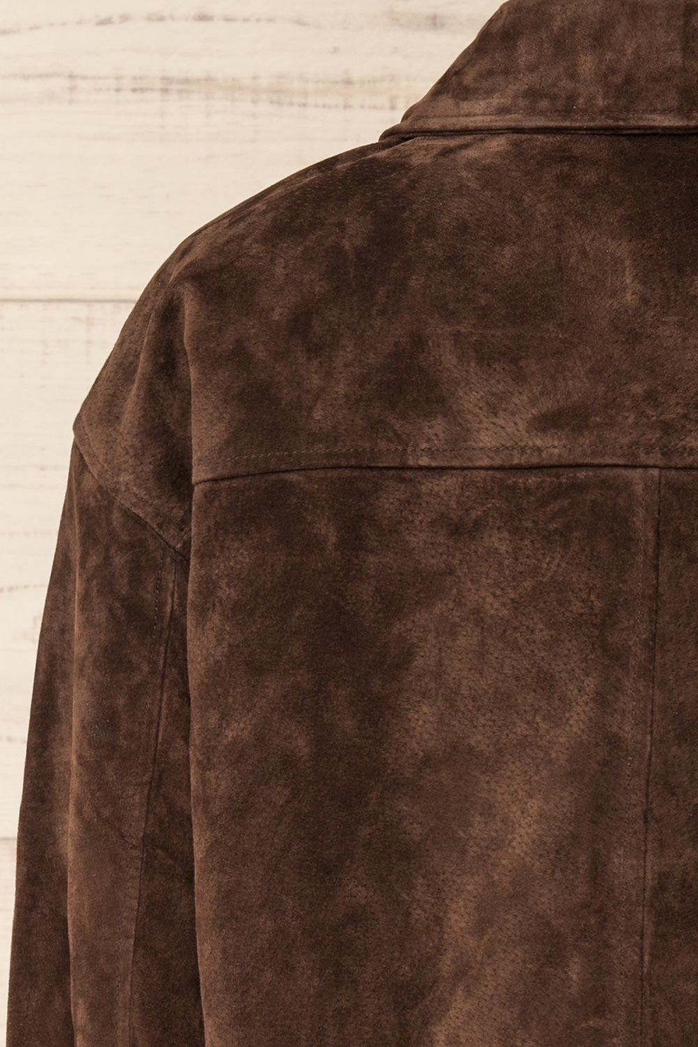 Oban Short Brown Suede Jacket | La petite garçonne back