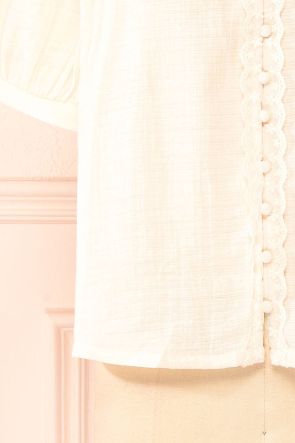 Oceana Ivory Blouse w/ Lace Trim | Boutique 1861 bottom