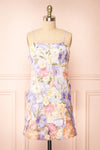 Ovidia Pastel Floral Short Halter Dress | Boutique 1861 front view