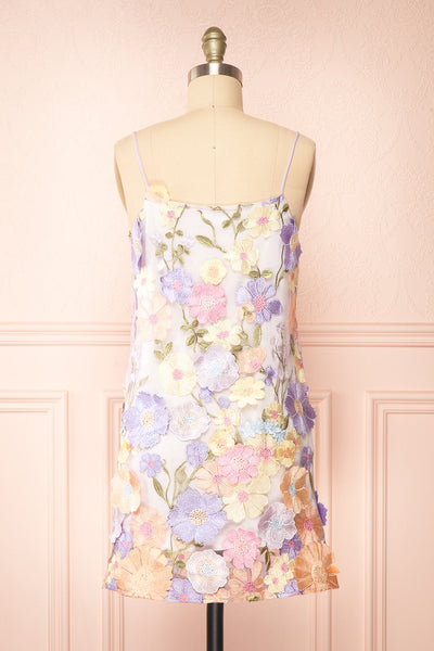 Ovidia Pastel Floral Short Halter Dress | Boutique 1861 back view
