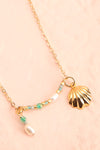 Okeana Gold Filled Necklace w/ Seashell Charm | Boutique 1861 flat close-up