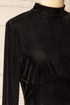 Olmeto Black Velvet Dress w/ High Collar | La petite garçonne side