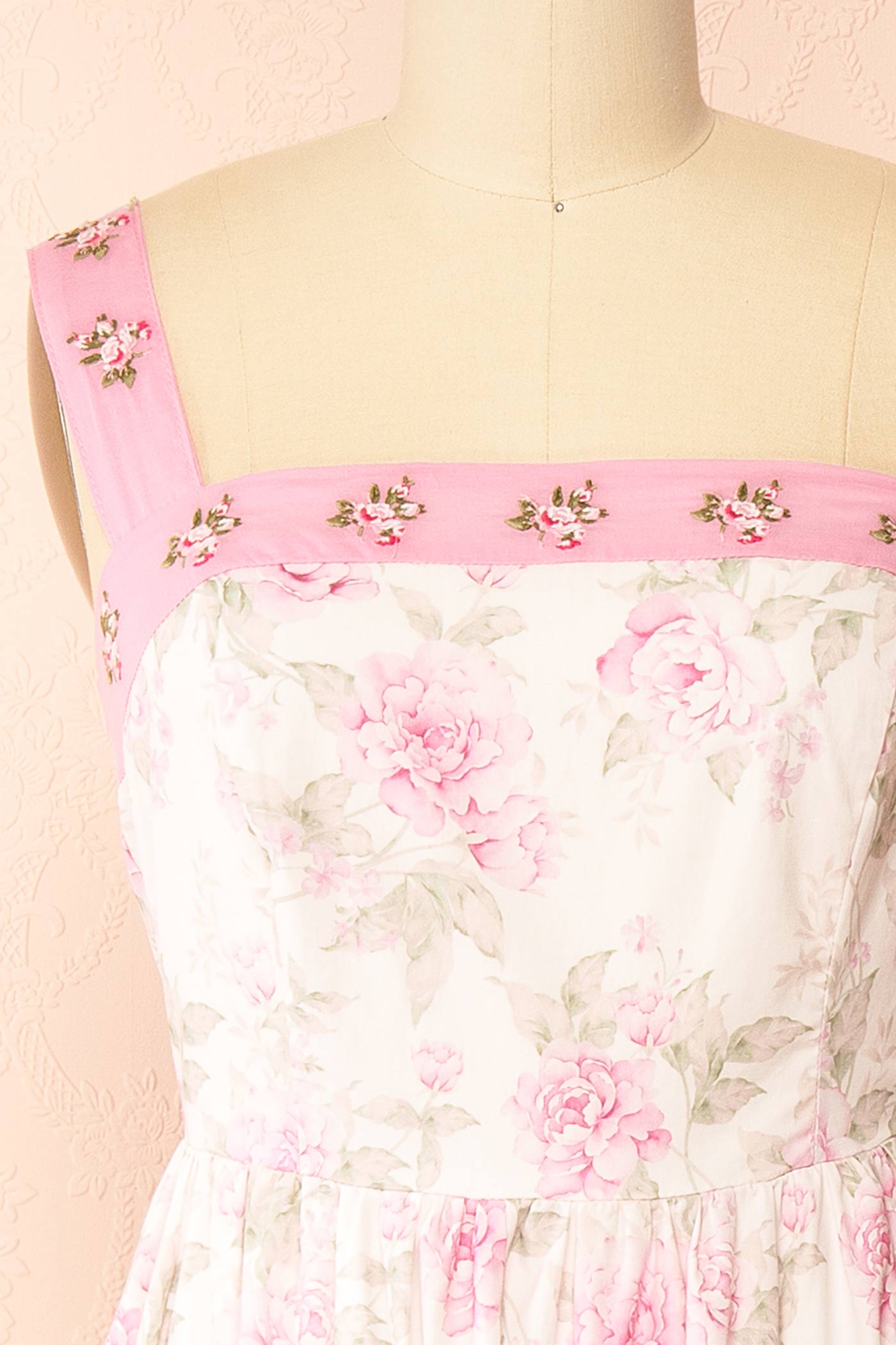Opaline Rose | Robe Maxi Floral avec Poches