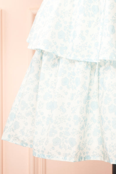 Operetta White Short Dress w/ Floral Pattern | Boutique 1861 bottom