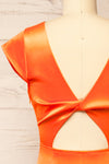 Orabelle Fitted Orange Satin Dress | Boutique 1861 front